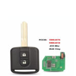 Télécommande universelle 2 Boutons pour Nissan Qashqai Micra Navara 2010-2014 /433 MHz ID46 - carmatech