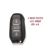 Télécommande universelle 3 Boutons Pour CITROEN, 433MHZ , transpondeur 4A HITAG AES / VA2 HU83 BLADE - carmatech