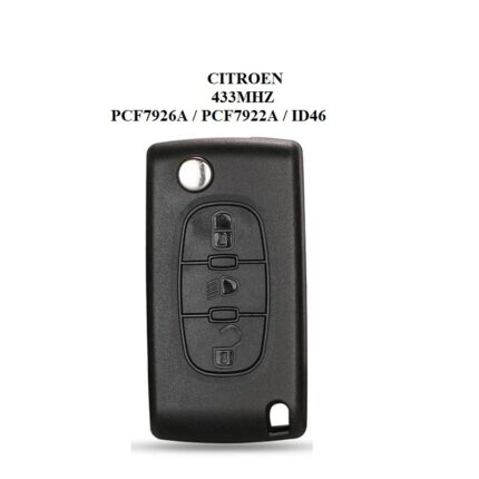Télécommande universelle 3 Boutons Pour CITROEN, 433MHZ , transpondeur PCF7946 (PHARE)/ASK - carmatech