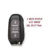 Télécommande universelle 3 Boutons Pour CITROEN, 433MHZ , transpondeur PCF7946 / VA2 HU83 BLADE - carmatech