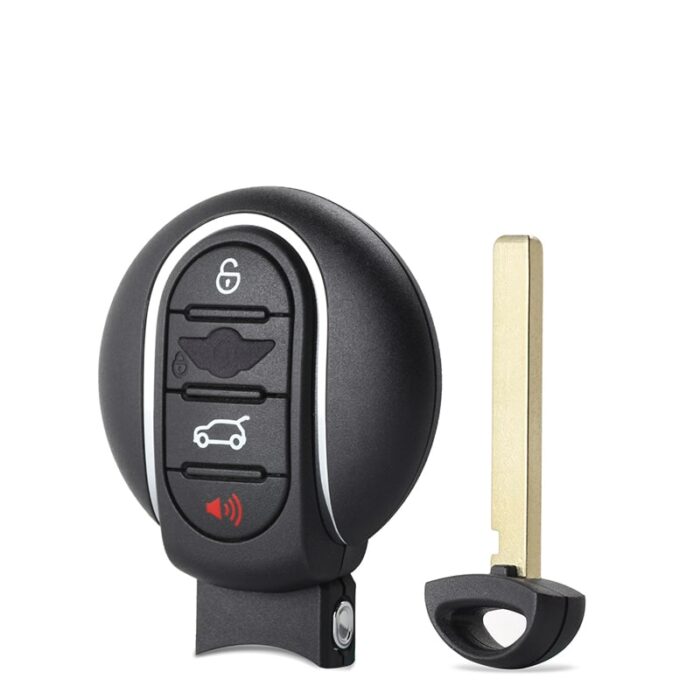 Télécommande à 3+1 boutons pour BMW Mini Cooper , avec puce PCF7953P / ID49  , fréquence 433 MHZ  - carmatech