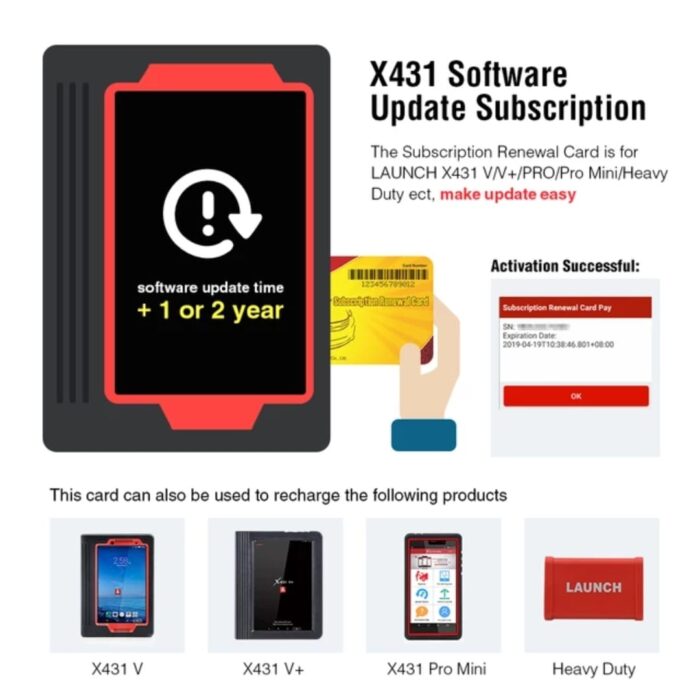 LAUNCH 1 AN DE MISE À JOUR POUR X431 IVV/X431 V/V +/PRO MINI - carmatech