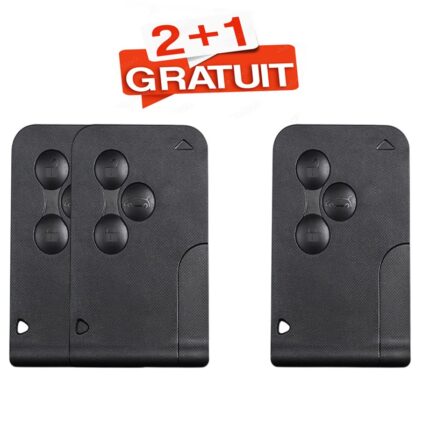 PACK 2+1 GRATUIT DE Carte Télécommande universelle 3 Boutons pour RENAULT Megan 2, 433MHZ ,transpondeur PCF7947A / ID 46 - carmatech