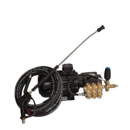 Nettoyeur HP fixe 150 Bar, 230V Monophasé acccompagné par flexible 10m et lance - carmatech