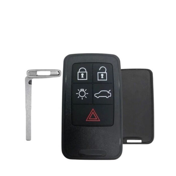 Télécommande à 4 boutons + 1 boutons  , 433 Mhz   , Transpondeur  ID46 ,  Pour VOLVO  XC60 XC70 V40 V60 V70 S60 S80 smart - carmatech