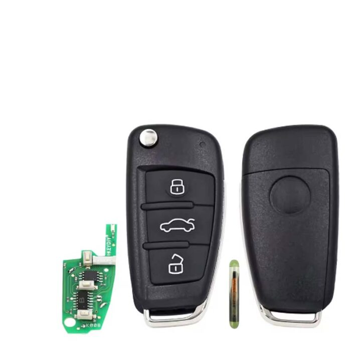 Télécommande à 3 boutons, AUDI A3/TT REMOTE KEY (315 MHZ)8P0837220G ID48 CHIP,HU66 KEYDIY - carmatech