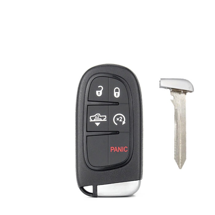 Télécommande à 4 boutons + 1 boutons  , 433 Mhz , Transpondeur  ID4A , Pour JEEP CHEROKEE - carmatech