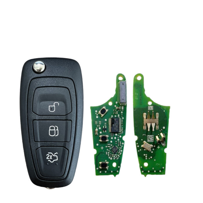 TELECOMMANDE 3 Boutons pour FORD FOCUS, Ford Mondeo , 434 MHZ Transpondeur intégré ( 4D63+ ) , Sans Lame Original - carmatech