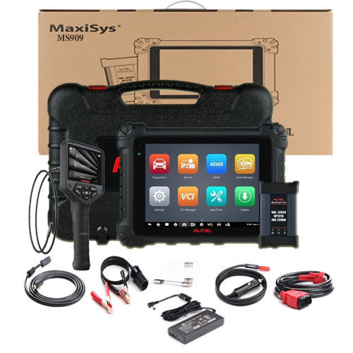Autel MaxiSYS MS909 avec MaxiFlash VCI/J2534 Tablette de diagnostic , abonnement de mise à jour de 2 ans et appareil d'inspection vidéo numérique MaxiVideo MV480 gratuit - carmatech