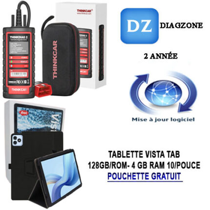 Pack Thingdiag 2 outil de diagnostic automobile professionnel Support multi-langues + Tablette Itel Tab2 128G 4 Ram + 2 ans de mise à jour Diagzone - carmatech