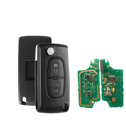 Télécommande Universelle 2 Boutons Pour PEUGEOT & CITROEN  MODEL FLIP , 433MHZ , transpondeur PCF7926A- PCF7922A / ID46 Original- carmatech