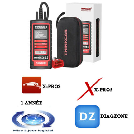 Pack Thinkdiag 2 + Logiciel au choix : DiagZone ou X-Pro5 ou X-Pro3 / 1 année - carmatech