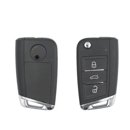 VOLKSWAGEN TYPE COQUE DE CLÉ À DISTANCE RABATTABLE 3 BOUTONS