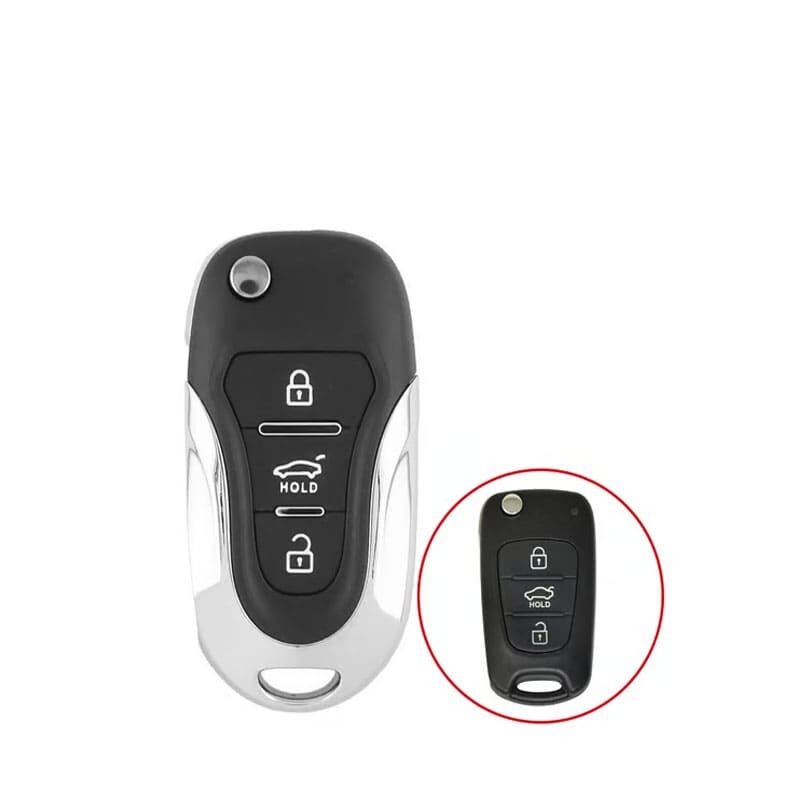 COQUE DE CLÉ À DISTANCE KIA FLIP 3 BOUTONS AVEC LAME HYN14 - carmatech